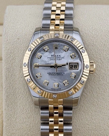 Rolex Lady-Datejust 26MM Mother of Pearl Dial Two-Tone Super Jubilee Bracelet (179313)