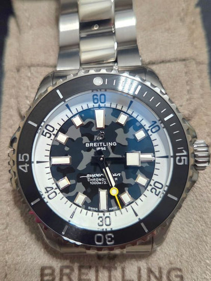 No Reserve - 2026 Breitling Superocean Super Diver 46MM Grey "Camo" Dial Titanium Bracelet (E10379)