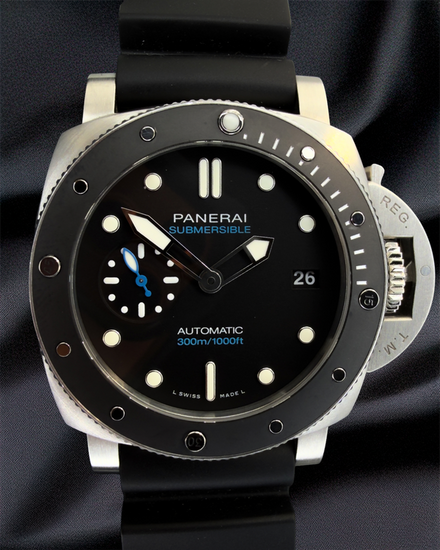 2021 Panerai Submersible 42MM Black Dial Rubber Strap (PAM00683)