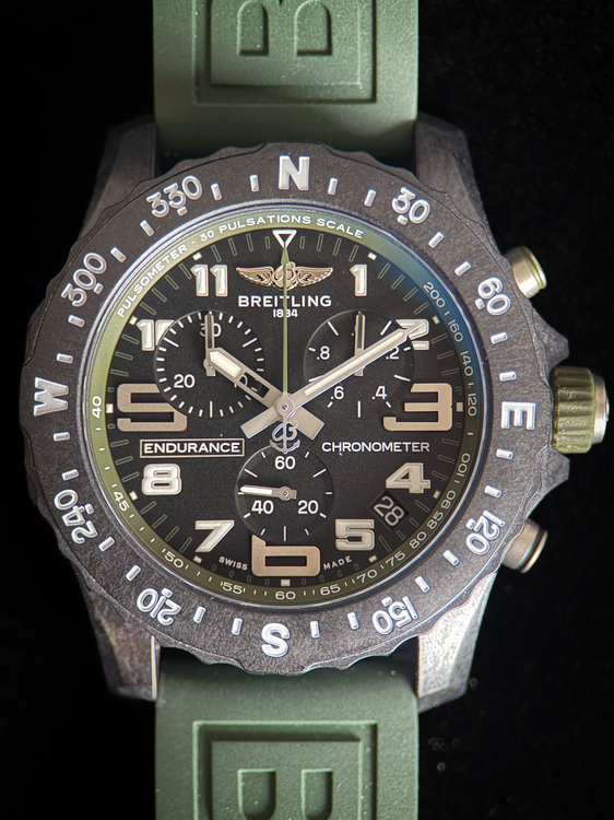 No Reserve - Breitling Endurance Pro 44MM Quartz Black Dial Rubber Strap (XB2310D31B1S1)