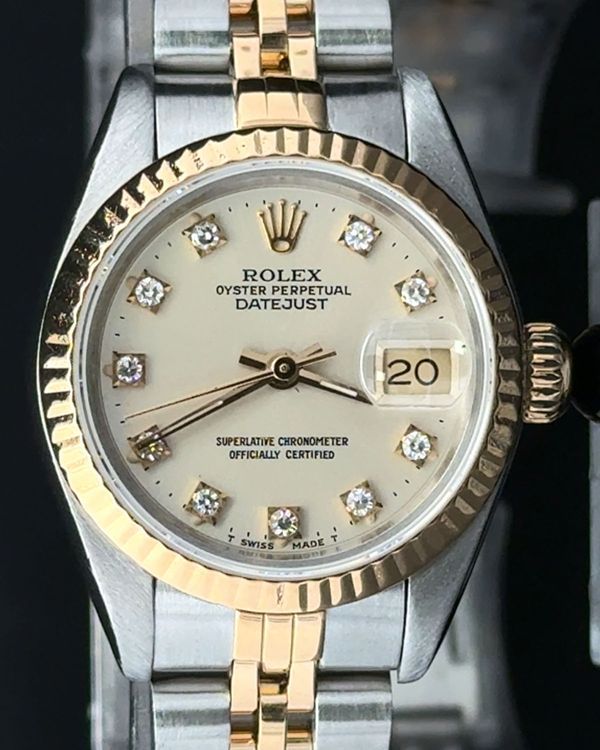 1990 Rolex Lady-Datejust 26MM Silver Dial Two-Tone Jubilee Bracelet (69173)