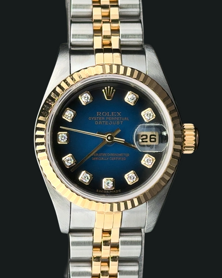 2002 Rolex Lady-Datejust 26MM Blue Dial Two-Tone Jubilee Bracelet (79173)