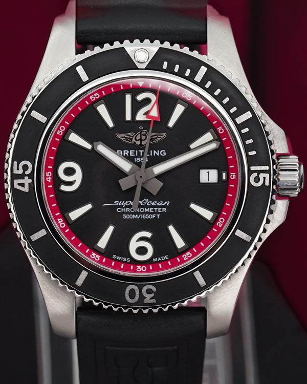 2021 Breitling Superocean 42MM Black Dial Rubber Strap (A17366D71B2S1)