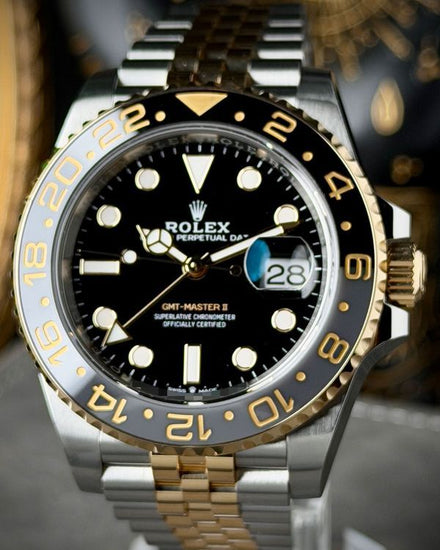 2025 Rolex GMT-Master II "Bumblebee" 40MM Black Dial Two-Tone Jubilee Bracelet (126713GRNR)