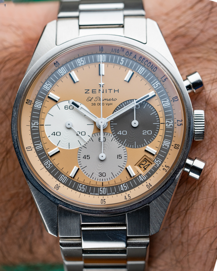 No Reserve - 2022 Zenith El Primero 38MM Salmon Dial Steel Bracelet (03.3201.3600/18.M3200)