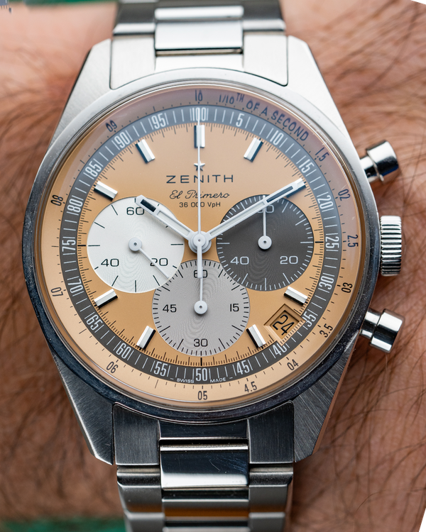 No Reserve - 2022 Zenith El Primero 38MM Salmon Dial Steel Bracelet (03.3201.3600/18.M3200)