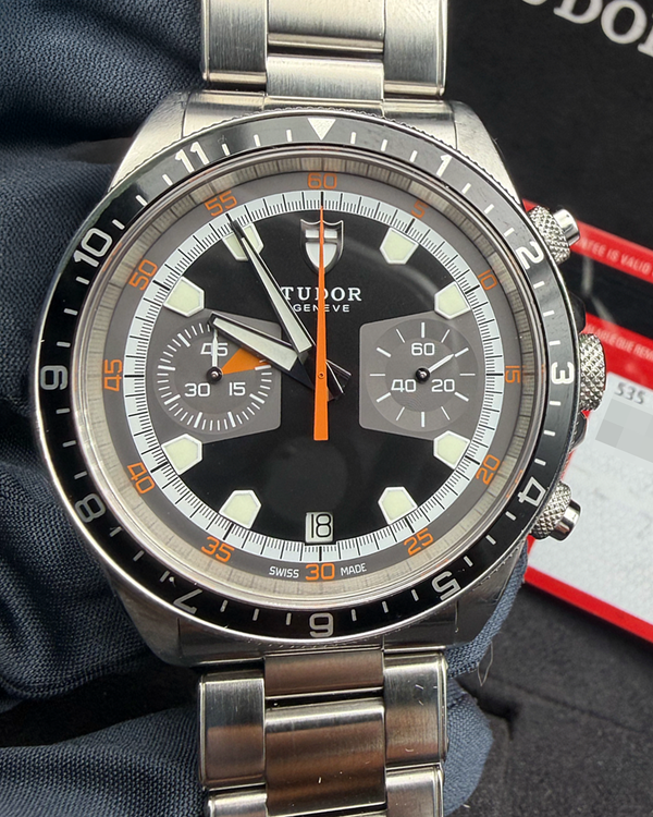 2016 Tudor Heritage Chrono 42MM Black Dial Steel Bracelet (70330N)