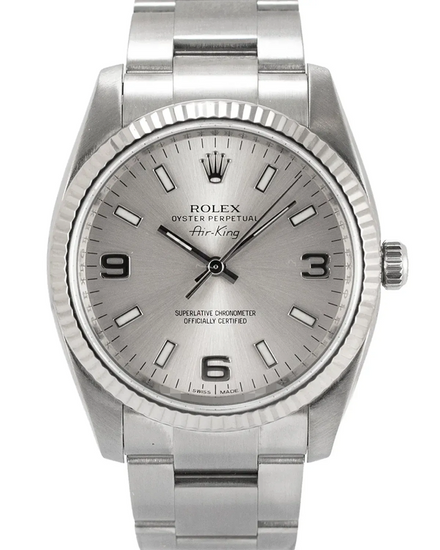 2007 Rolex Air-King 34MM Silver Dial Oyster Bracelet (114234)