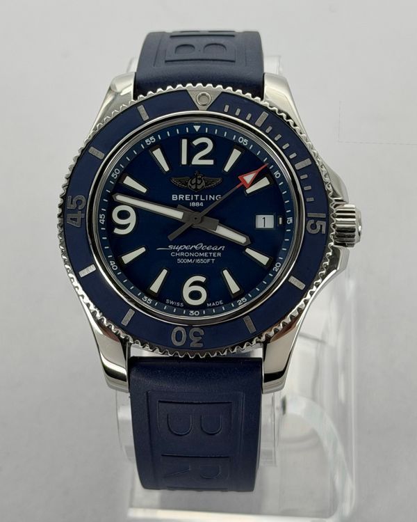 2023 Breitling Superocean 42MM Blue Dial Rubber Strap (A17366D81C1S1)