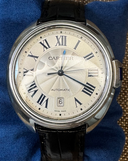No Reserve - 2023 Cartier Cle De Cartier 40MM Silver Dial Leather Strap (3850)