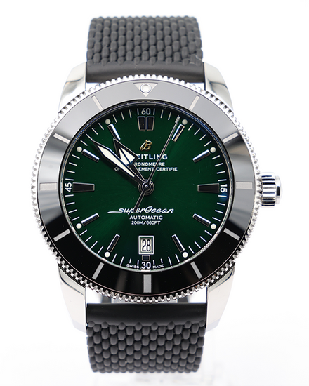2025 Breitling Superocean Heritage II B20 46MM Green Dial Rubber Strap (AB2020121L1S1)