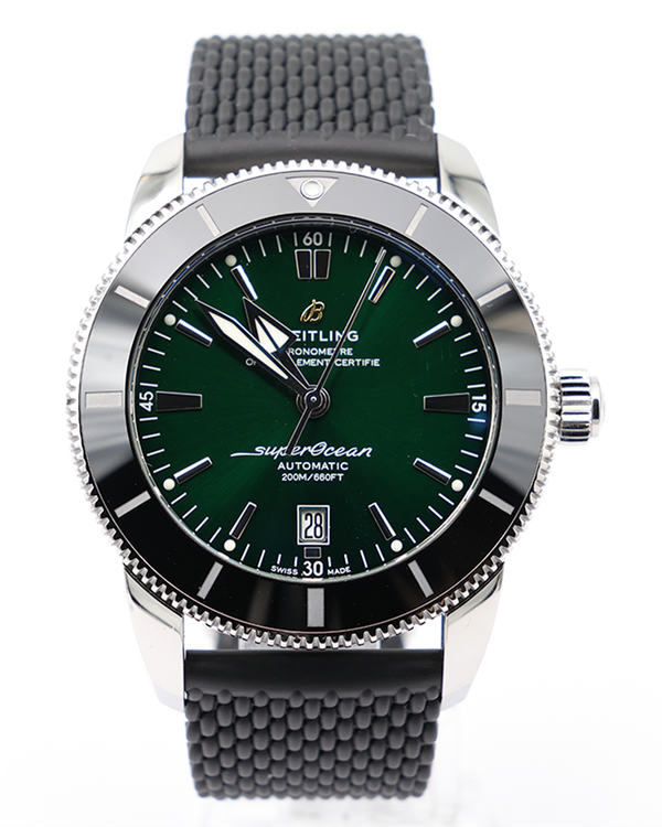 2025 Breitling Superocean Heritage II B20 46MM Green Dial Rubber Strap (AB2020)