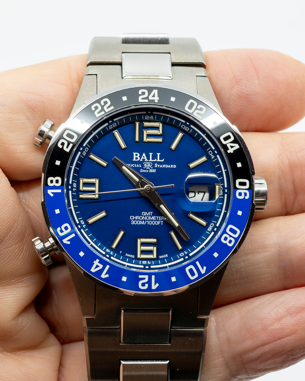 2025 Ball Roadmaster Pilot GMT L.E. 40MM Blue Dial Titanium Bracelet (DG3038A-S4C-BE)