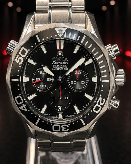 No Reserve - 2021  Omega Seamaster Diver 300M “America’s Cup” 41.5MM Black Dial Steel Bracelet (2594.50.00)