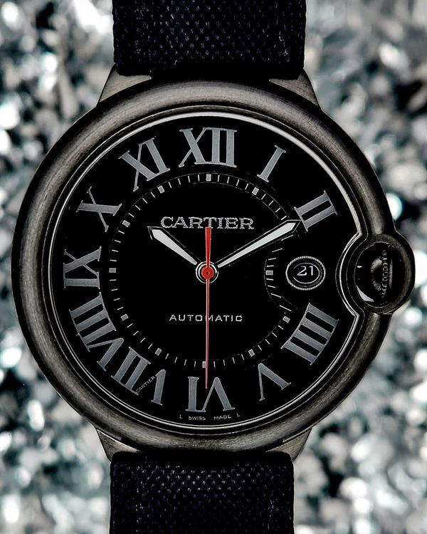 2017 Cartier Ballon Bleu 42MM Black Dial Leather Strap (WSBB0015)