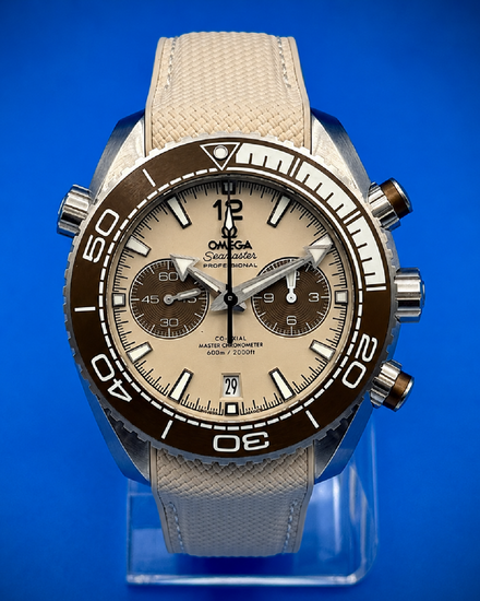 Omega Seamaster Planet Ocean 600M 45.5MM Linen Dial Rubber Strap (215.32.46.51.09.001)
