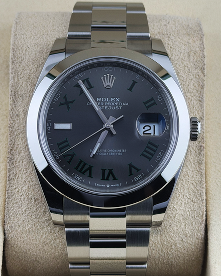 No Reserve - 2026 Rolex Datejust "Wimbledon" 41MM Slate Dial Oyster Bracelet (126300)