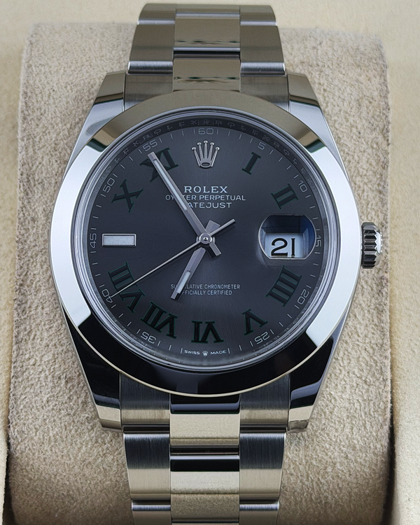 No Reserve - 2026 Rolex Datejust "Wimbledon" 41MM Slate Dial Oyster Bracelet (126300)