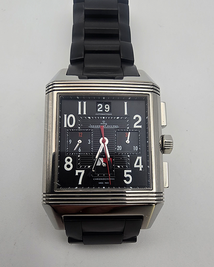 Jaeger-LeCoultre Reverso Squadra World Chronograph L.E. 36MM Black Dial Rubber Strap (231.T.50)