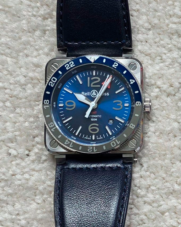 2025 Bell & Ross BR 03-93 GMT 42MM Blue Dial Leather Strap (BR 03-93)