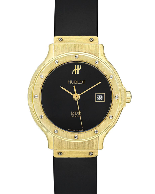 Hublot Classic MDM 28MM Quartz Black Dial Rubber Strap (13913)