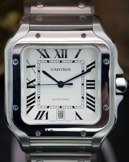 No Reserve - 2020 Cartier Santos De Cartier L 39.8MM White Dial Steel Bracelet (WSSA0018)