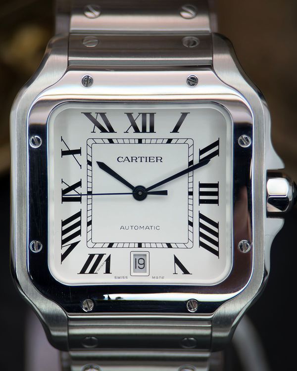 No Reserve - 2020 Cartier Santos De Cartier 39.8MM White Dial Steel Bracelet (WSSA0018)