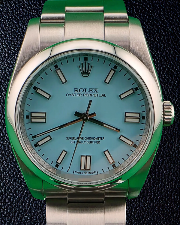 2009 Rolex Oyster Perpetual 36MM Aftermarket Blue Dial Oyster Bracelet (116000)