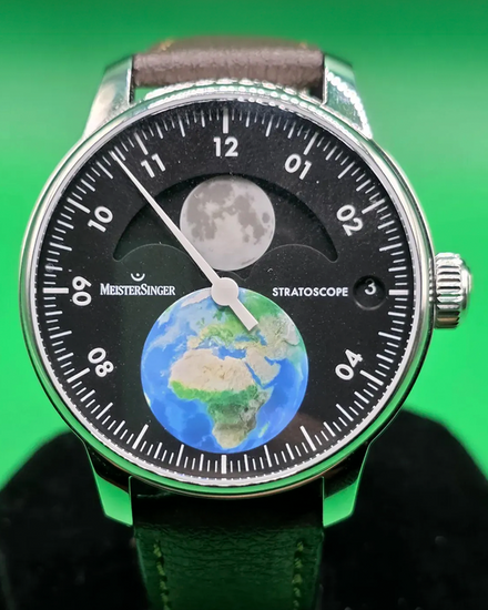 2025 MeisterSinger Stratoscope Best Friends L.E. 43MM Black Dial Leather Strap (ED-STBF902)