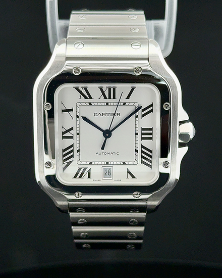 Cartier Santos De Cartier 39.8MM White Dial Steel Bracelet (WSSA0018)