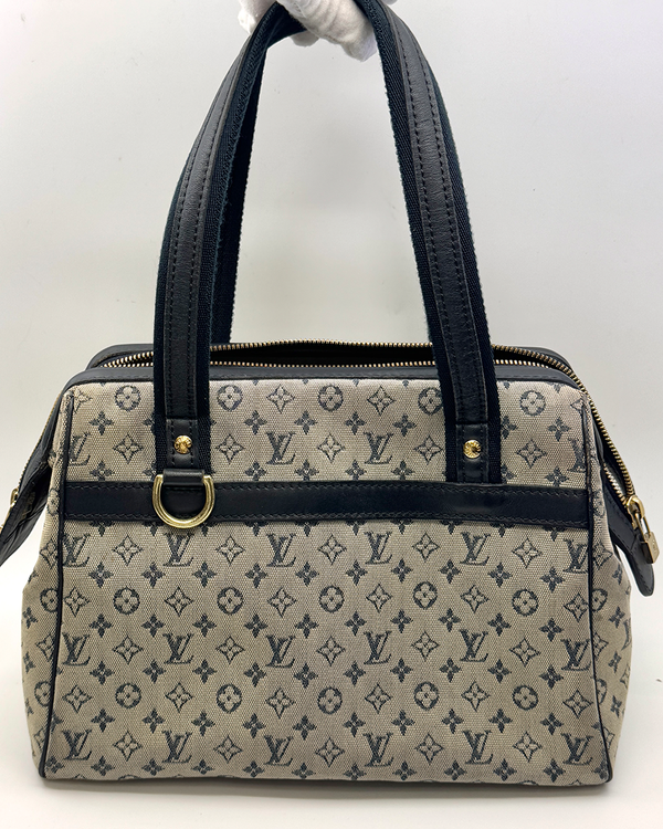Louis Vuitton Bag 10.6" W * 7.9" H * 5.5" D Gray & Black Canvas & Leather (SR1021)