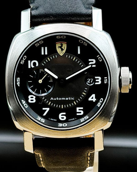 Panerai Ferrari "Granturismo 45 Scuderia" L.E. 45MM Black Dial Leather Strap (FER00002)