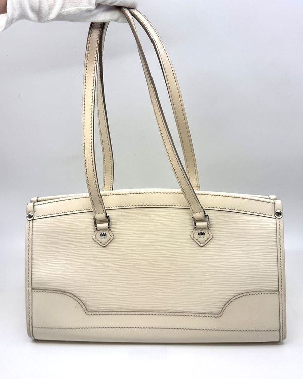 Louis Vuitton Madeleine PM 12"W x 7"H x 5.5"D White Epi Leather Steel Hardware (M5933J)