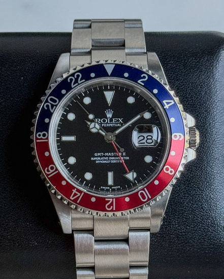2003 Rolex GMT-Master II "Pepsi" 40MM Black Dial Oyster Bracelet (16710)