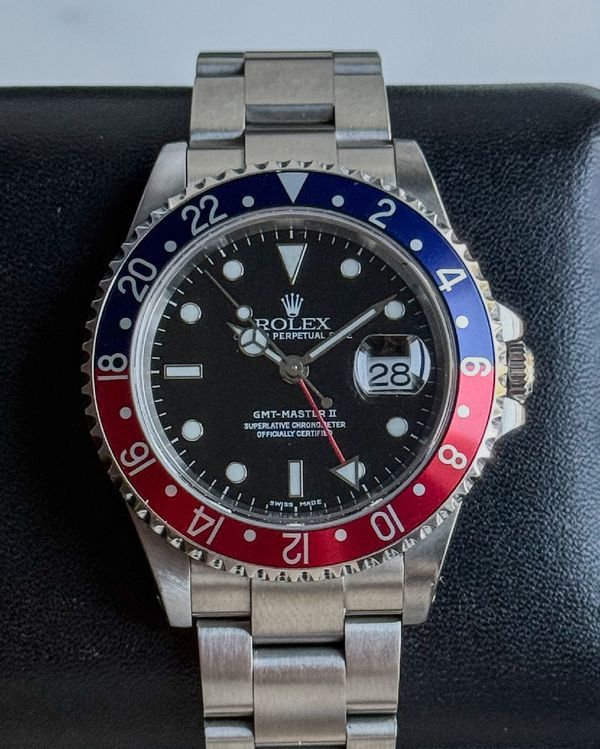 2003 Rolex GMT-Master II "Pepsi" 40MM Black Dial Oyster Bracelet (16710)