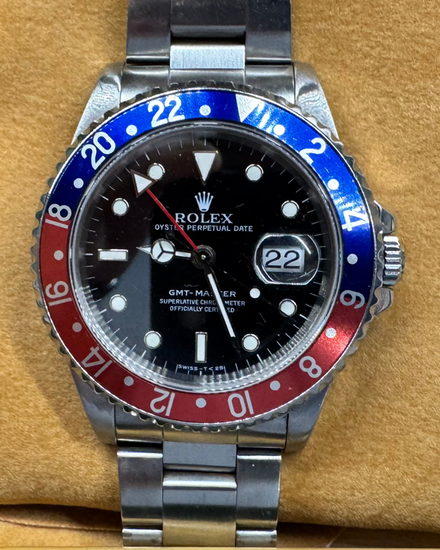 (U Serial) Rolex GMT-Master "Pepsi" 40MM Black Dial Steel Bracelet (16700)