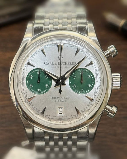 No Reserve - Carl F. Bucherer Manero Flyback 40MM Silver Dial Steel Bracelet (00.10927.08.13.22)