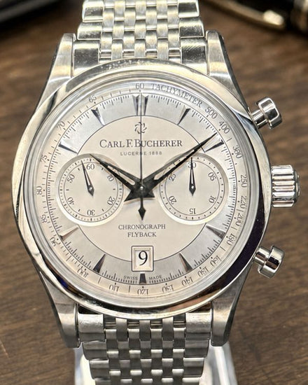 No Reserve - Carl F. Bucherer Manero Flyback 43MM Silver Dial Steel Bracelet (00.10919.08.13.21)
