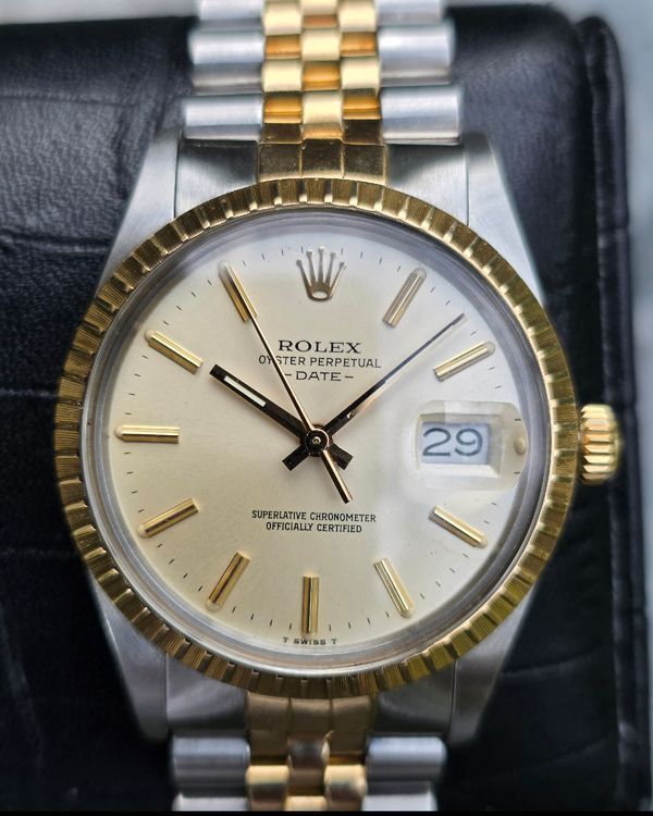 Rolex Oyster Perpetual Date 34MM Champagne Dial Two-Tone Jubilee Bracelet (15053)