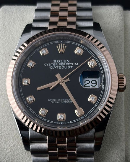 No Reserve - 2021 Rolex Datejust 36MM Black Diamond Dial Two-Tone Jubilee Bracelet (126231)