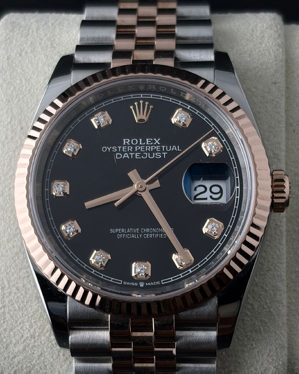 No Reserve - 2021 Rolex Datejust 36MM Black Diamond Dial Two-Tone Jubilee Bracelet (126231)