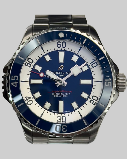 2023 Breitling Superocean 46MM Blue Dial Steel Bracelet (A17378)
