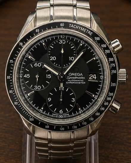 No Reserve - 2018 Omega Speedmaster Date 40MM Black Dial Steel Bracelet (3210.50.00)