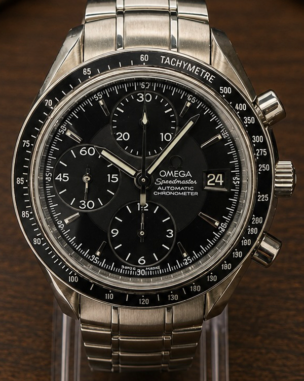 No Reserve - 2018 Omega Speedmaster Date 40MM Black Dial Steel Bracelet (3210.50.00)