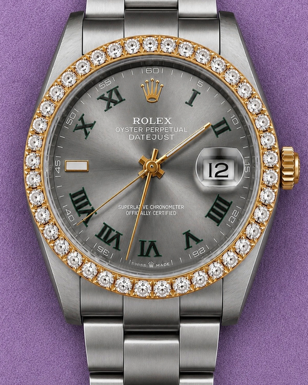 No Reserve - Rolex Datejust 36MM Aftermarket Slate Dial Oyster Bracelet (1601)