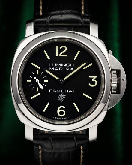 No Reserve - 2019 Panerai Luminor Marina Logo 3 Days 44MM Black Dial Leather Strap (PAM00776)