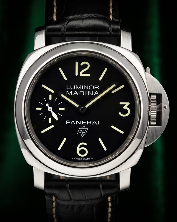 No Reserve - 2019 Panerai Luminor Marina Logo 3 Days 44MM Black Dial Leather Strap (PAM00776)