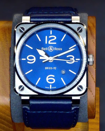 No Reserve - 2024 Bell & Ross BR 03-92 42MM Blue Dial Leather Strap (BR0392-BLU-ST/SCA)
