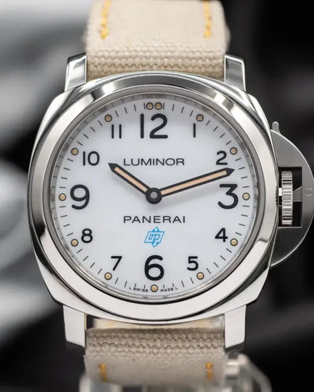 Panerai Luminor Base Logo 3 Days Acciaio 44MM White Dial Textile Strap (PAM00775)