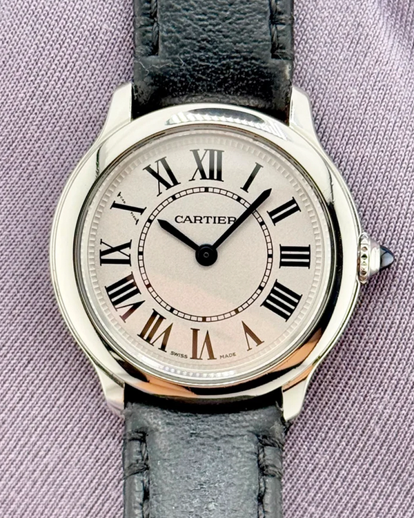 2022 Cartier Ronde Croisière de Cartier 29MM Quartz Silver Dial Leather Strap (WSRN0030)